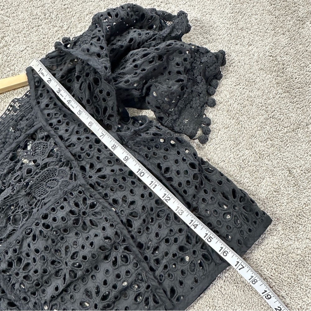 Anthropologie Black Eyelet Lace Cropped Blouse - Picture 14 of 15